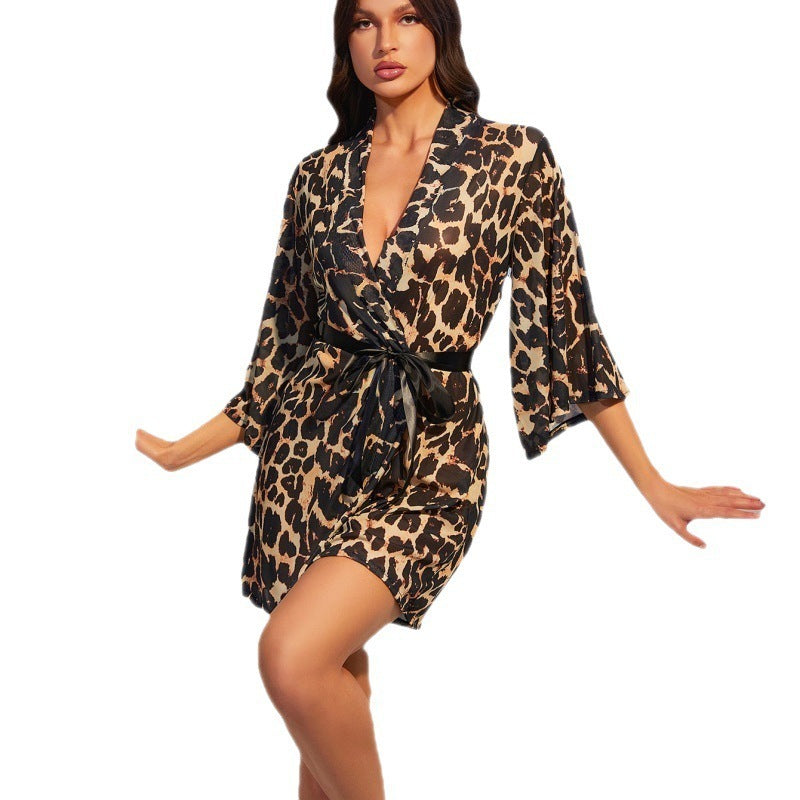 Women's Sexy Leopard Robe