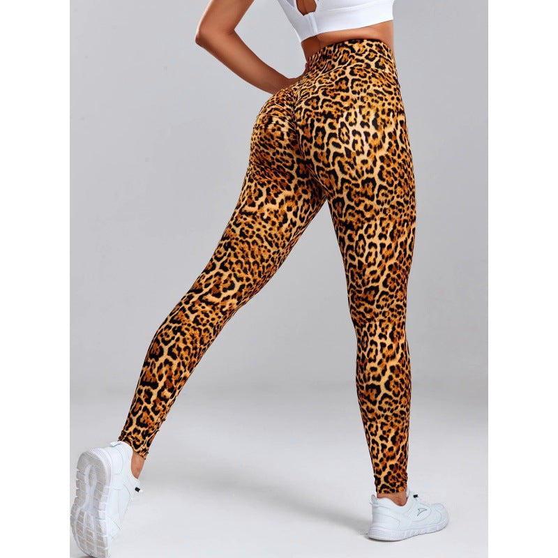 Women's Fashion Leopard Print Slim Fit Hip Raise Yoga Leggings
