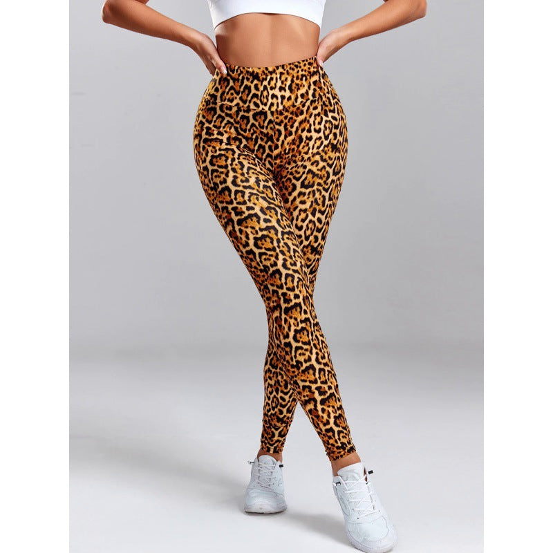 Women's Fashion Leopard Print Slim Fit Hip Raise Yoga Leggings