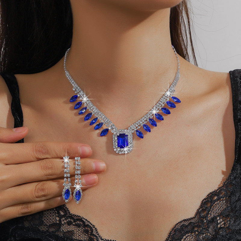 Banquet Dress Stylish Elegant Necklace & Earrings Set