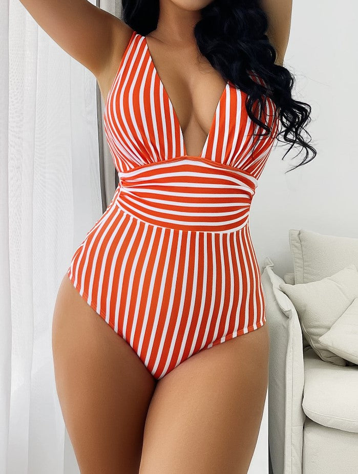 One-Piece Timeless Striped Swimsuit