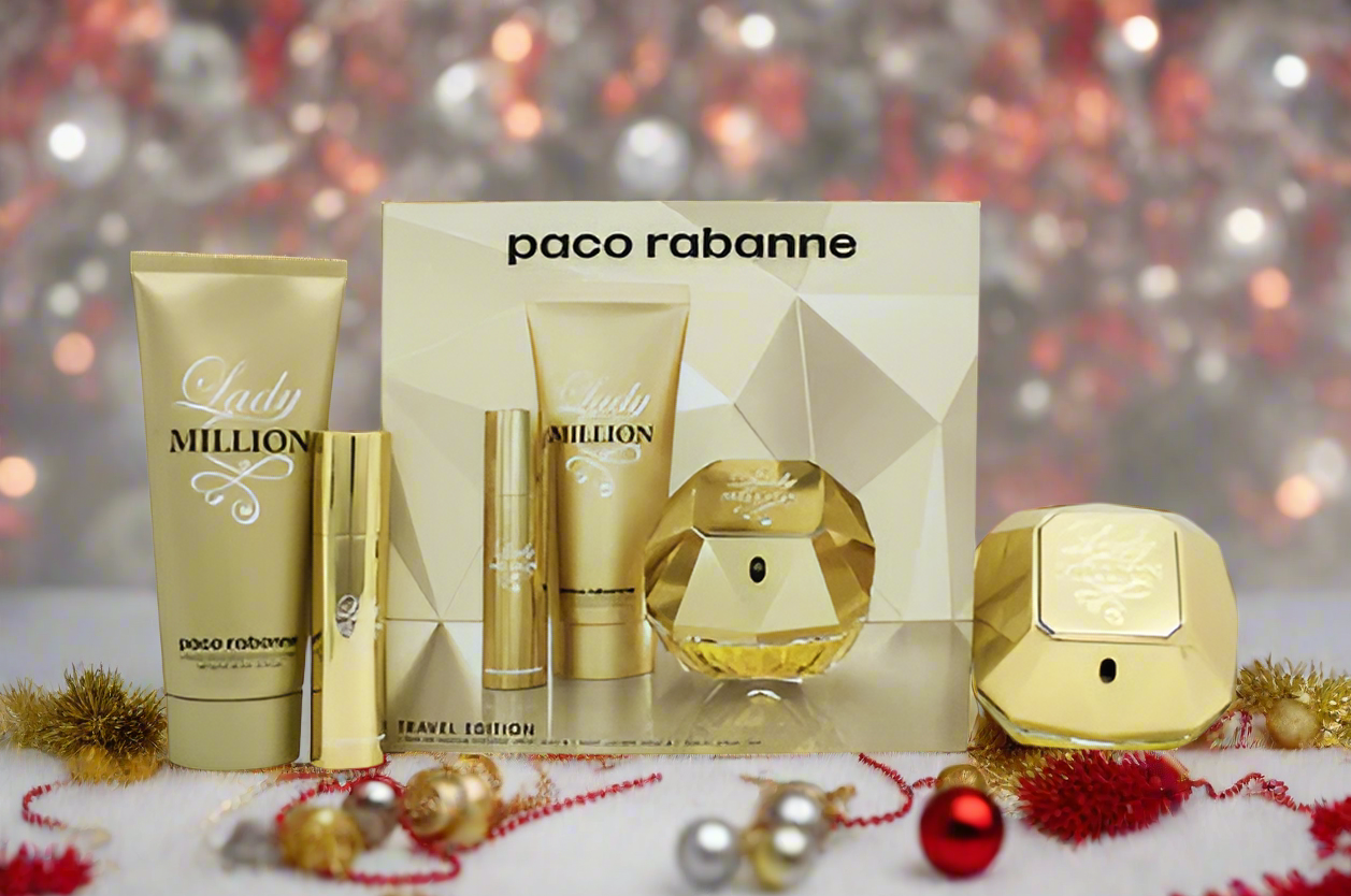 Paco Rabanne Lady Million Gift Set 80ml EDP + 10ml EDP + 100ml Body Lotion