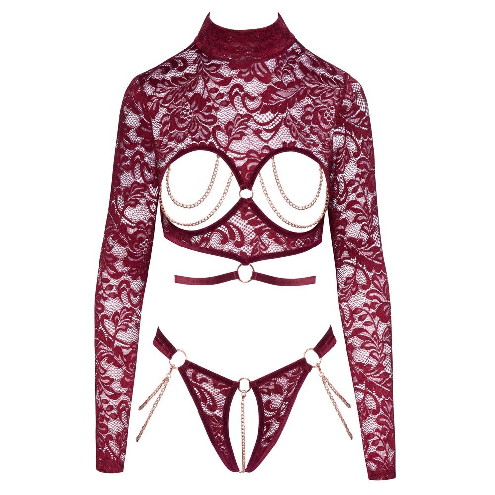 Abierta Fina Open Red Lace Body Size: X Large