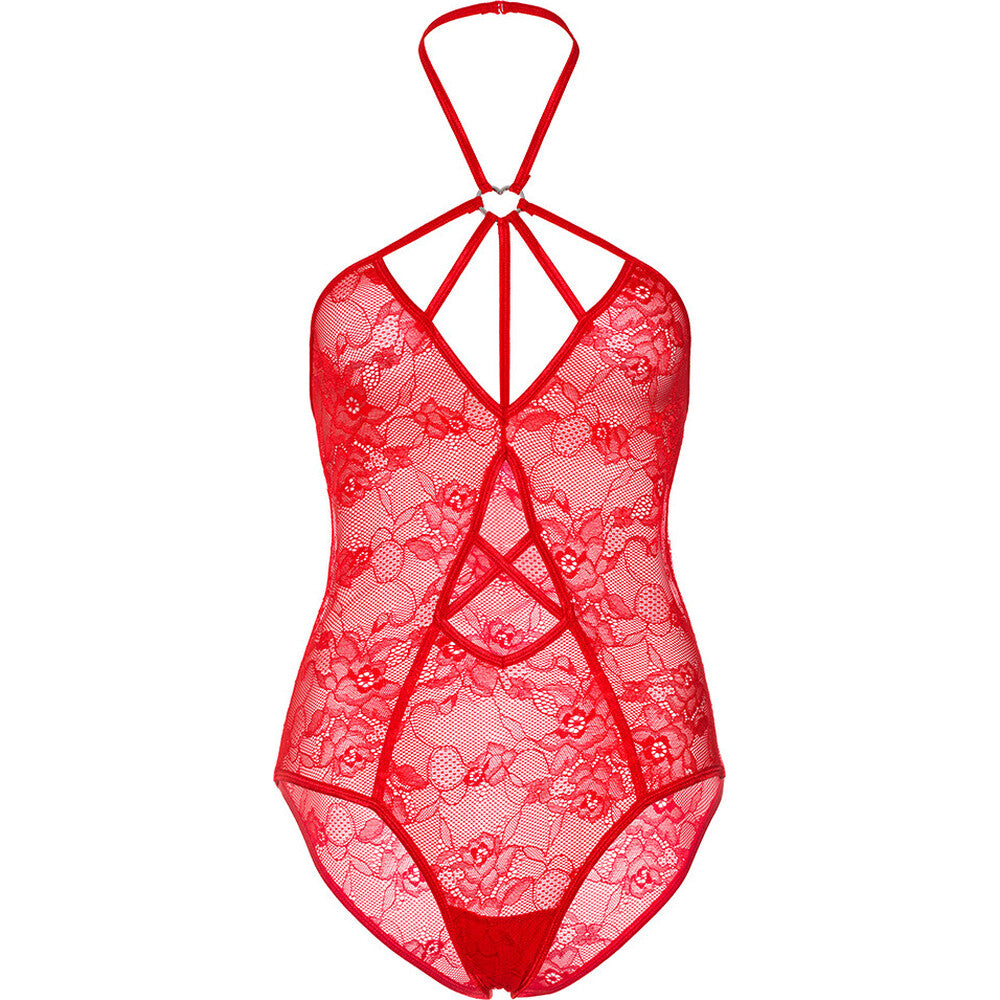 Leg Avenue Teddy with Keyhole Red Size: M/L