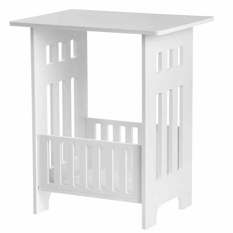 White Bedside Table Cabinet Nightstand Small