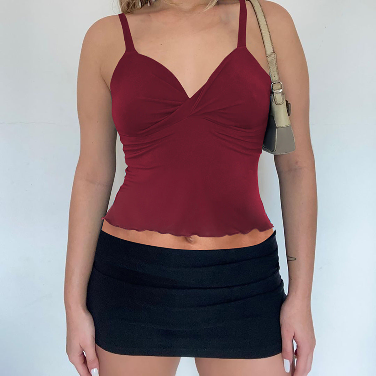 Women's Wave Edge Backless Bow Camisole - Stylish Bandeau Top