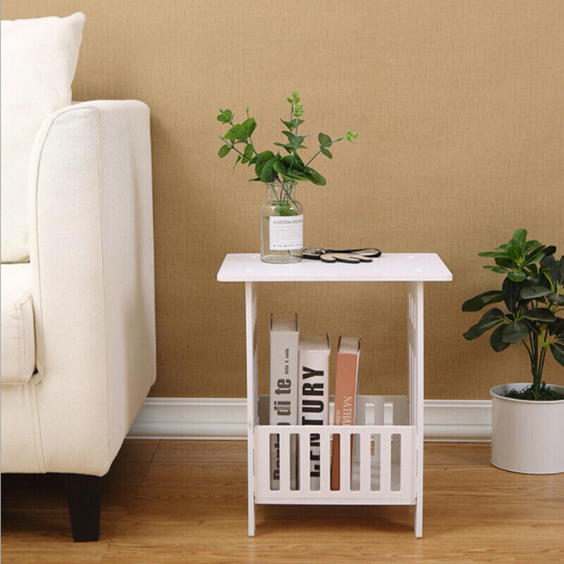 White Bedside Table Cabinet Nightstand Small
