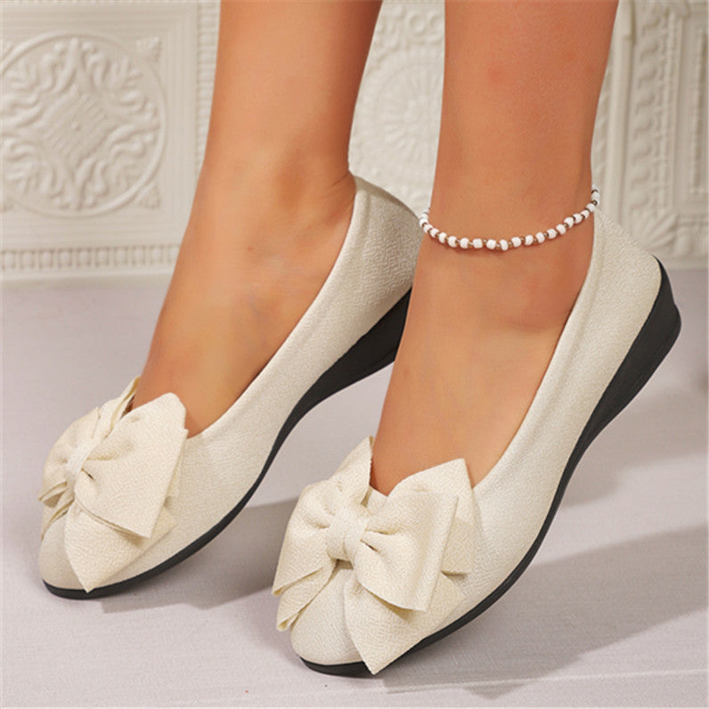 Bowknot Flat Casual Round Toe Slip-on Shoes
