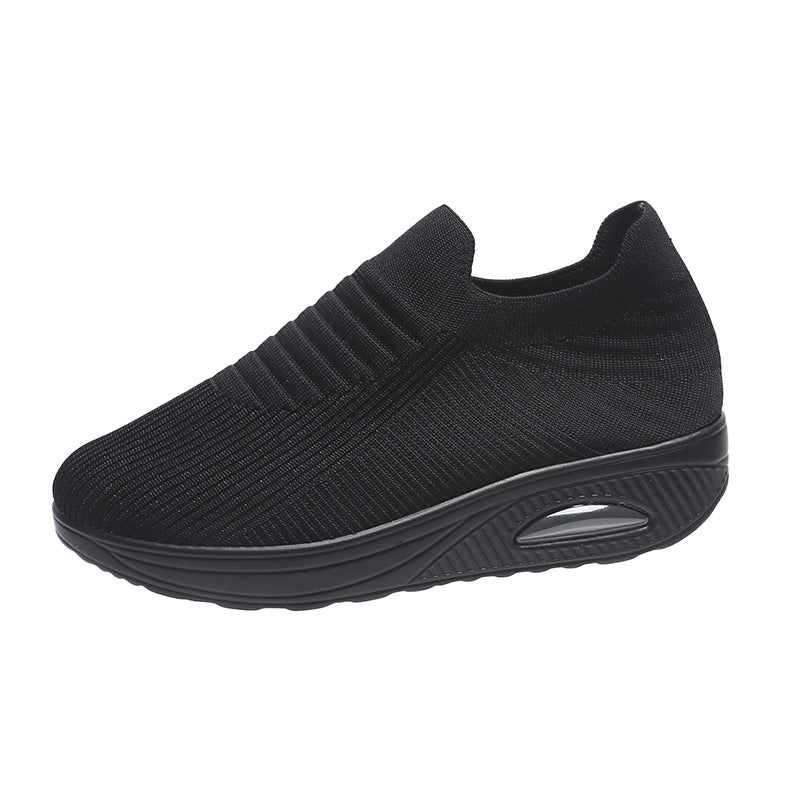 Stripe Design Mesh Slip On Air Cushion Trainers