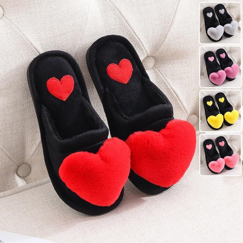 Cute Love Fluffy Slippers For Valentine's Day