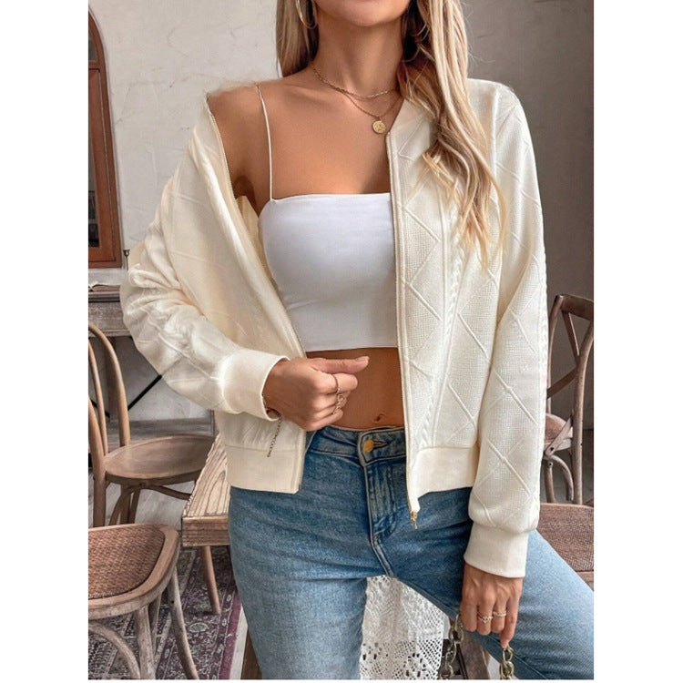 Women's Long-sleeved U Collar Woven Shirt