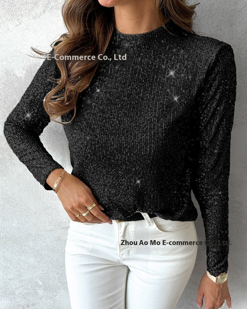 Ladies Fashion Sequin Top