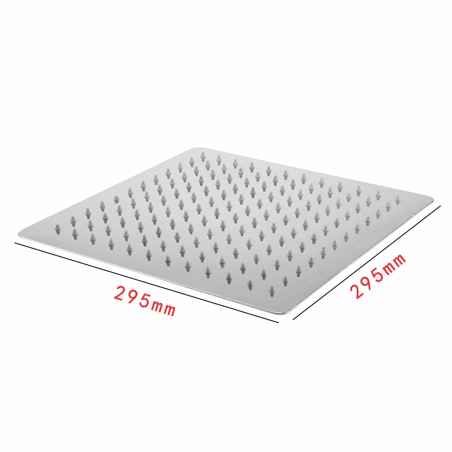 12" Large Chrome Square Stainless Steel Rainfall Overhead Bathroom Shower Head