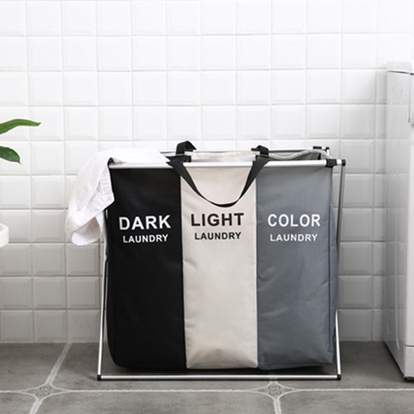 Aluminium Large Laundry Washing Basket Hamper Light Dark