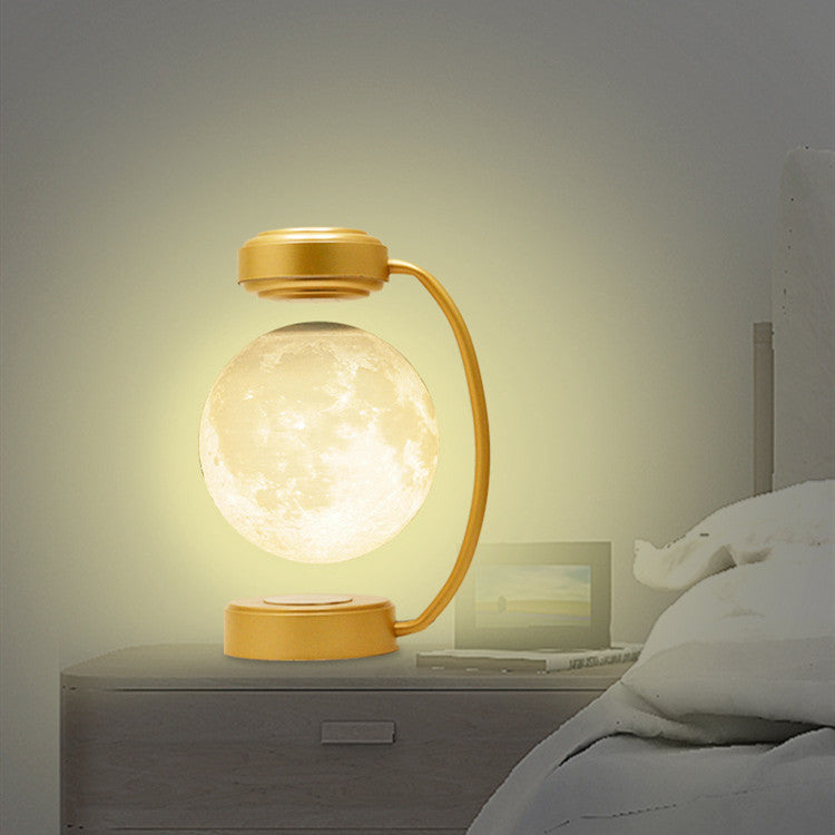 3D LED Moon Night Light Wireless Magnetic - Levitating Rotating Floating Ball Lamp