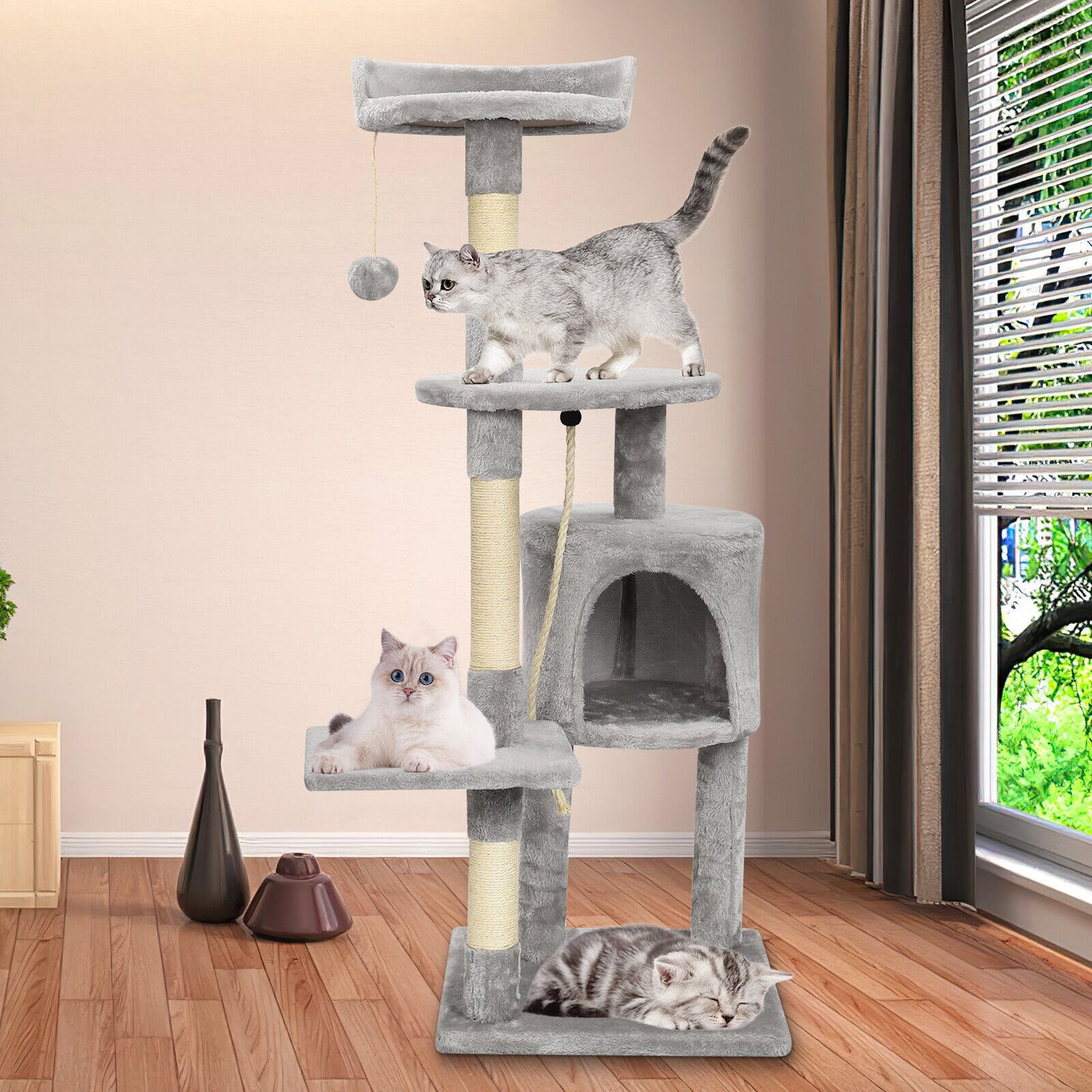 Large 4-story Cat Climbing Frame Scratching Post