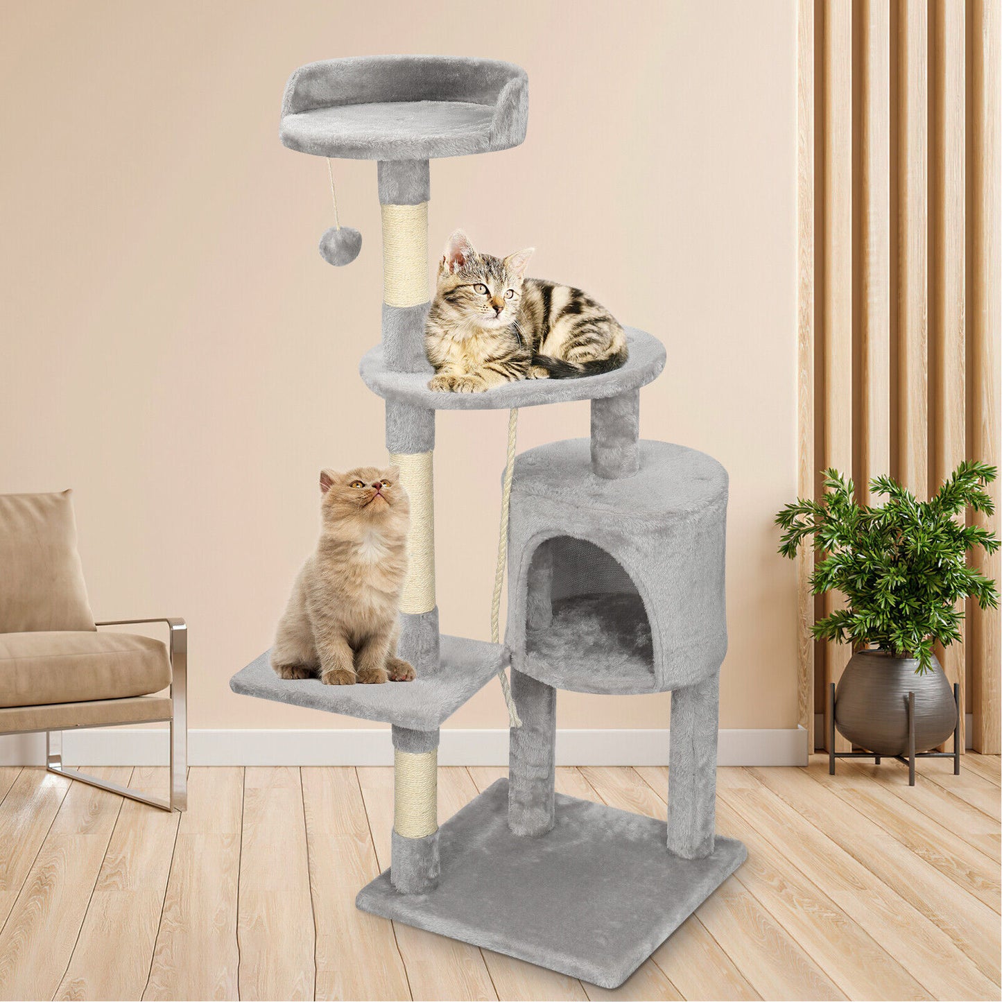 Large 4-story Cat Climbing Frame Scratching Post