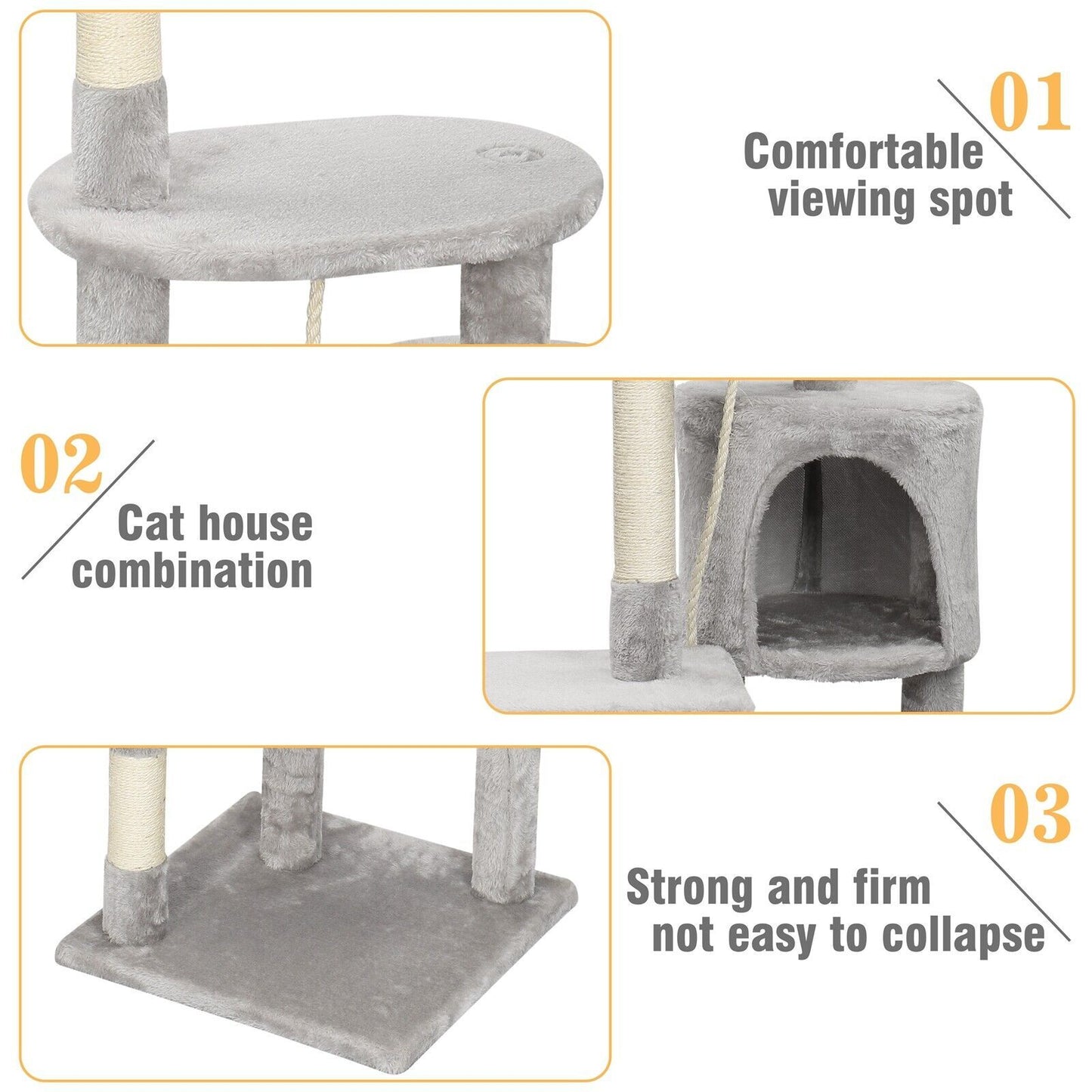 Large 4-story Cat Climbing Frame Scratching Post