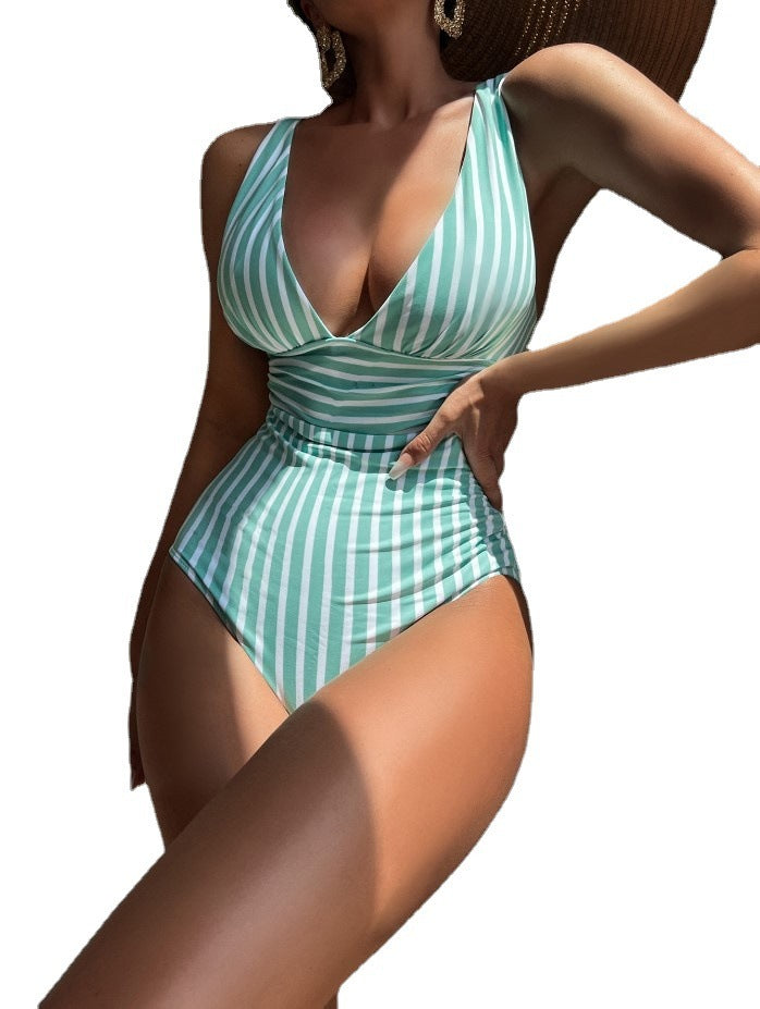 One-Piece Timeless Striped Swimsuit