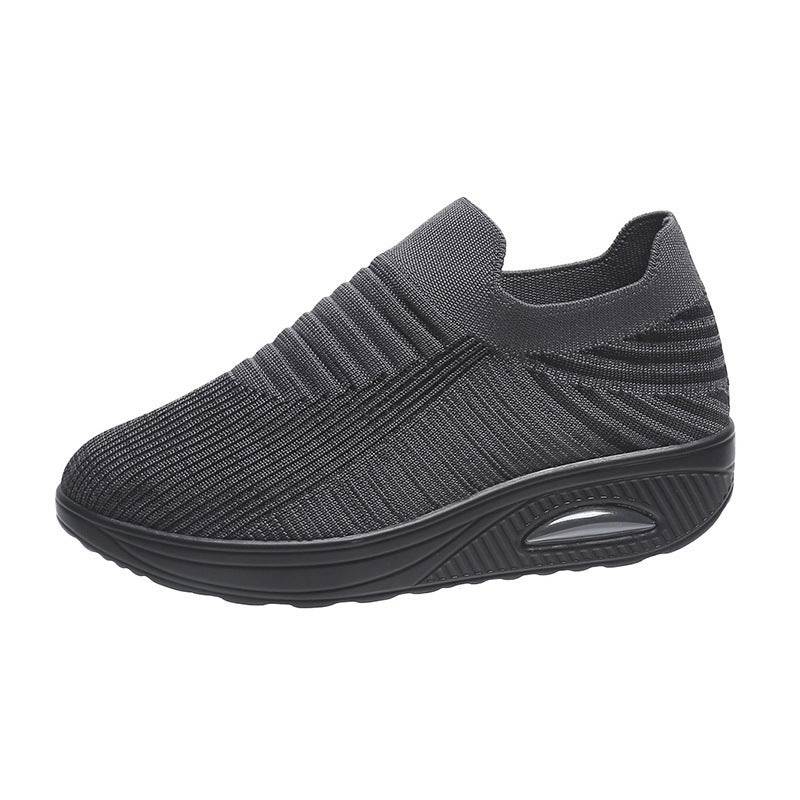 Stripe Design Mesh Slip On Air Cushion Trainers