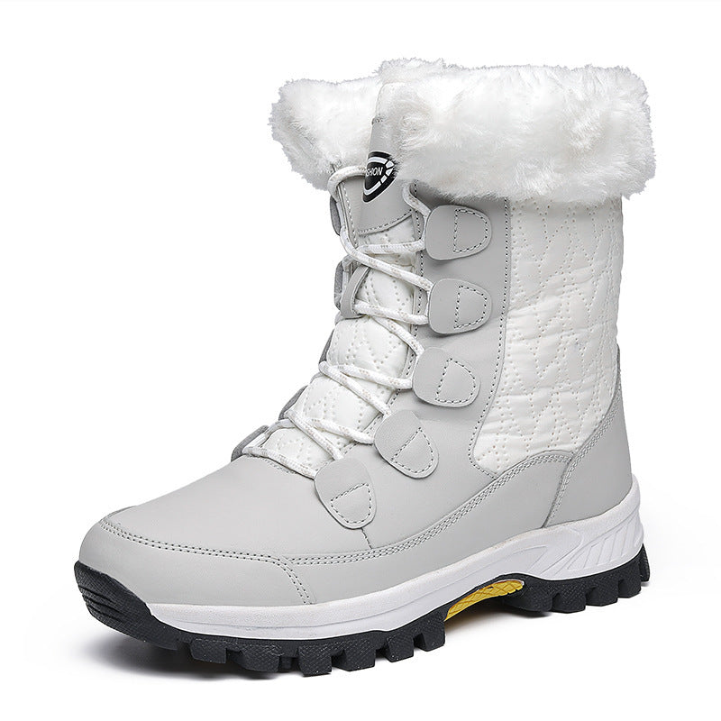 Waterproof Mid-calf Front Zipper Snow Boots
