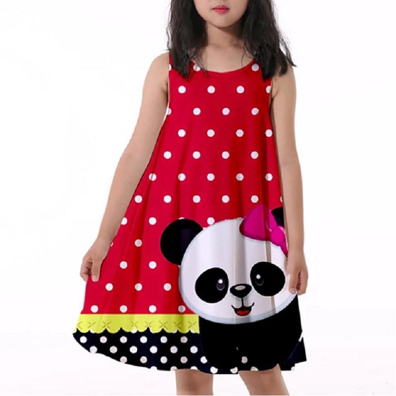 3D Rainbow Print Girls' Dress