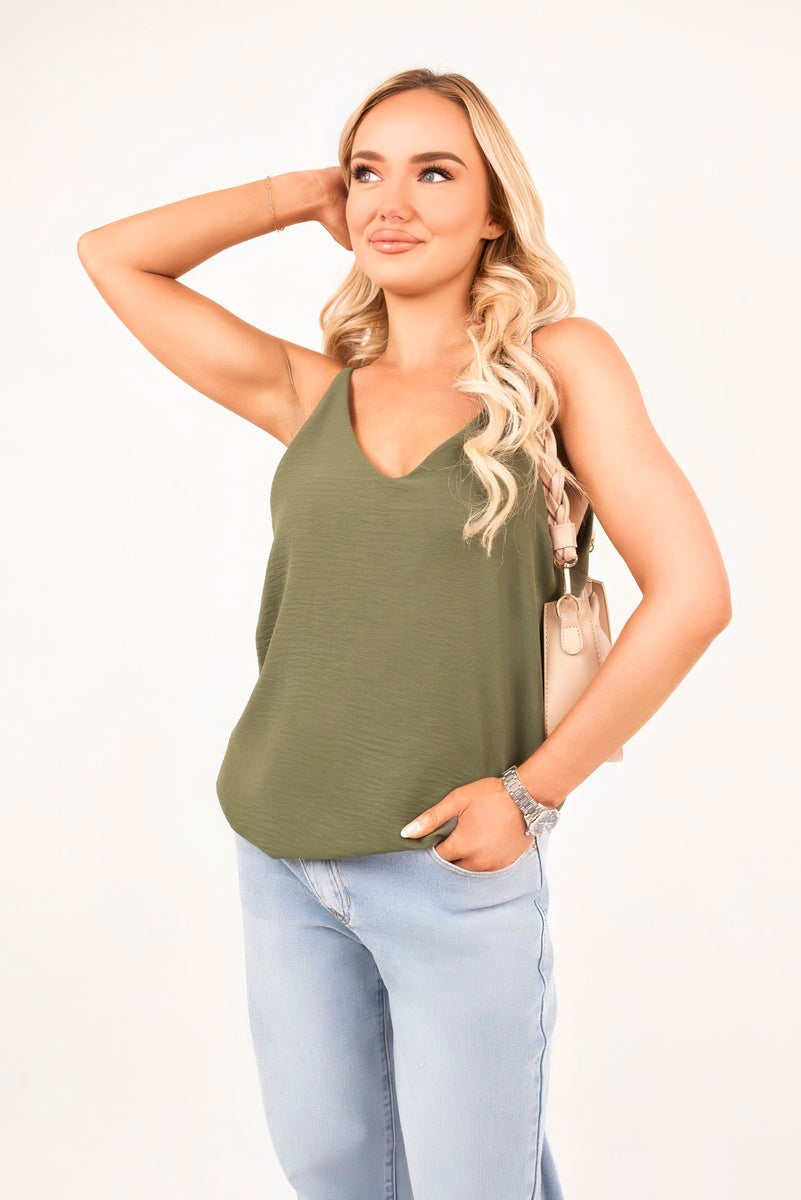 Sleeveless Scoop Neck Relaxed Fit Top
