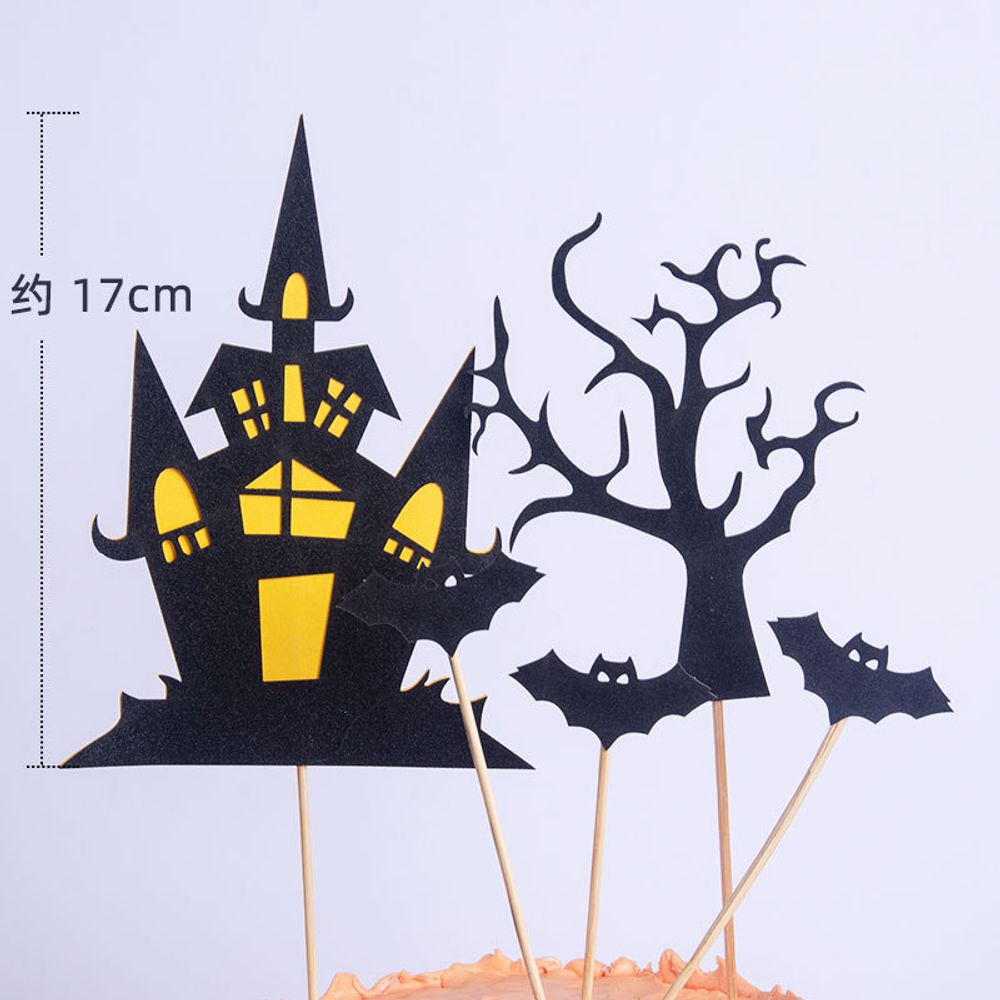Décoration de gâteau de sorcière d'Halloween Fournitures de décoration de fête d'Halloween heureuses Décorations de cupcakes de maison fantôme de fille Outils de décoration de gâteaux
