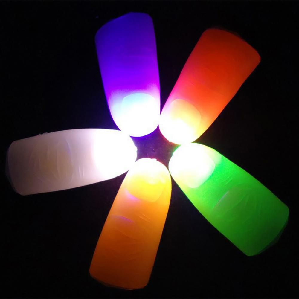Lot de 2 jouets lumineux pour pouce et doigt, pour adulte, accessoire de tour de magie, clignotant à LED, pour fête d'Halloween, pour enfants