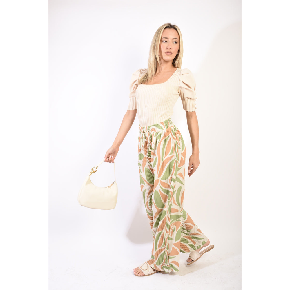 Abstract Pattern Wide Leg Trousers