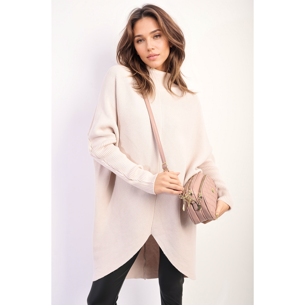 Turtle Neck Longline Knitted Jumper