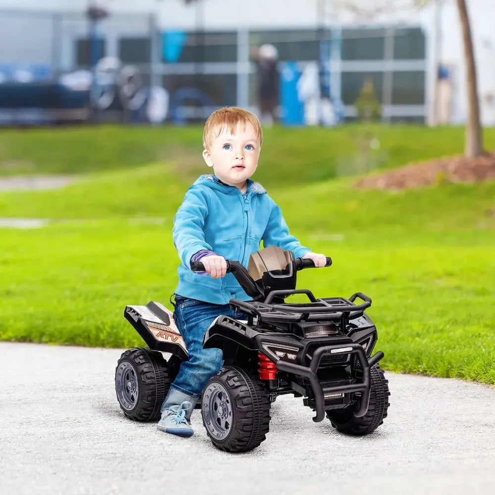 Voiture tout-terrain à quatre roues pour enfants de 18 à 36 mois avec musique, noire