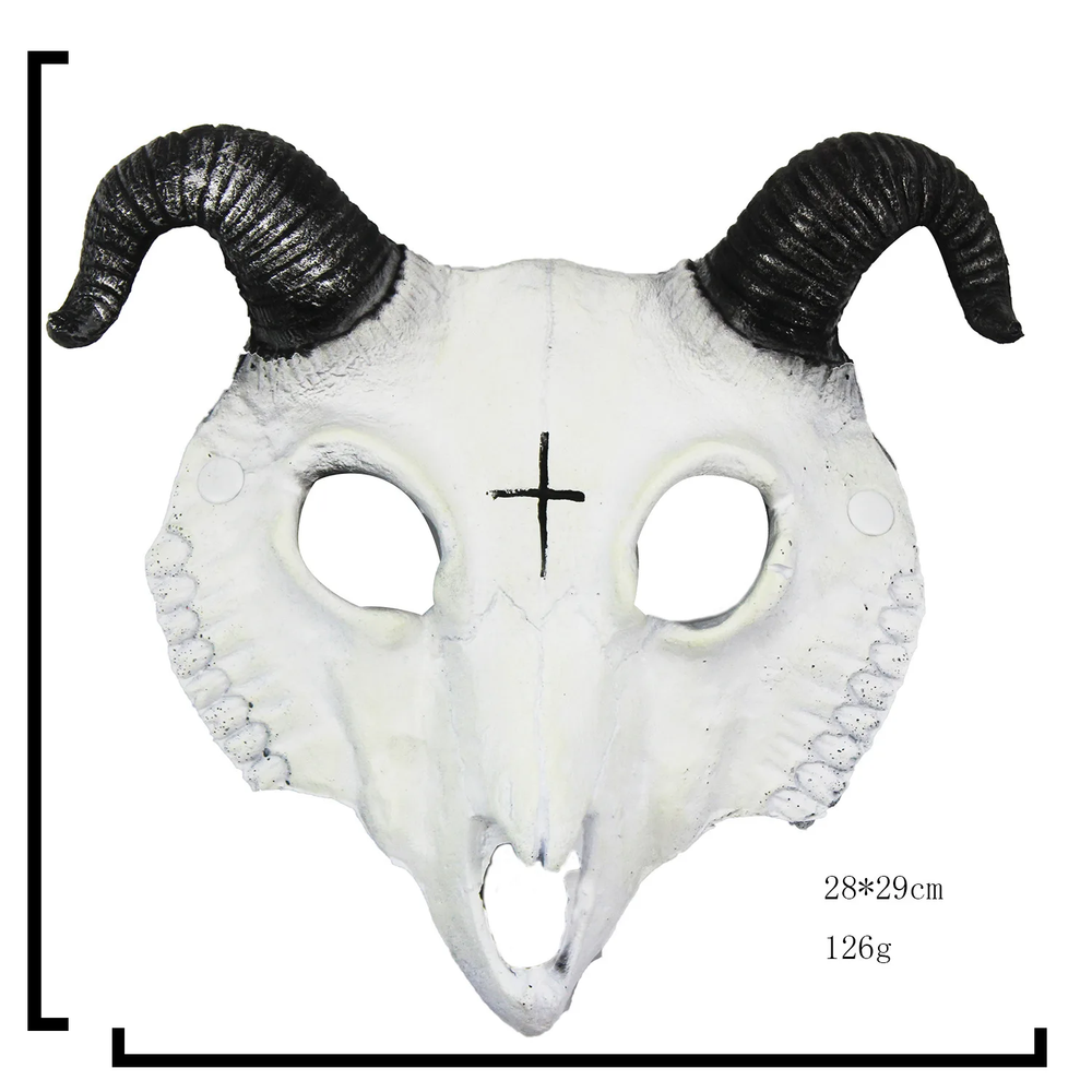 Masque de démon Halloween mascarade horreur mouton crâne corne tête masque bélier corne chèvre crâne masque Halloween fête Cosplay Costume décor