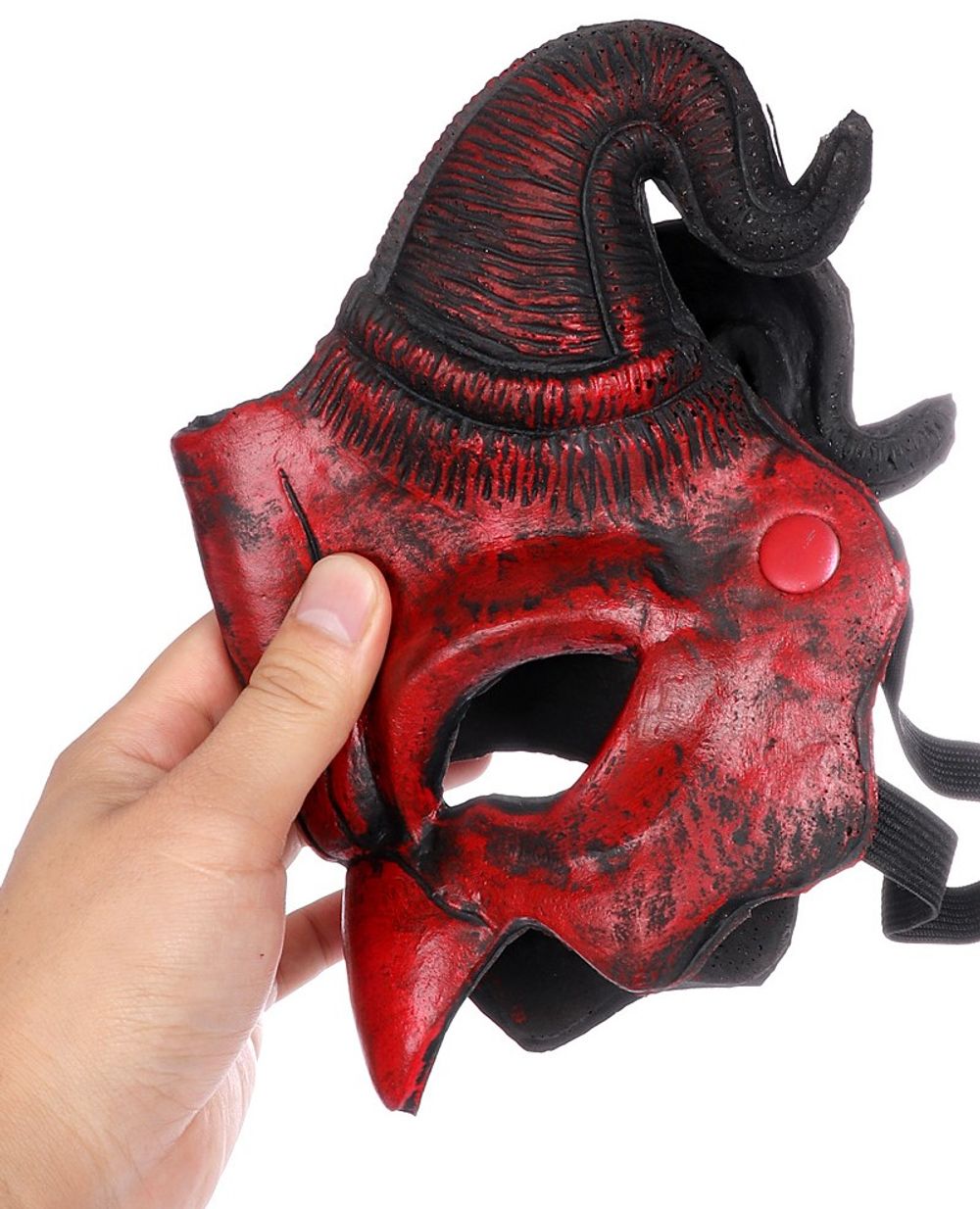 Masque de démon d'Halloween, cornes de diable, demi-masque de fête, cosplay, horreur, monstre, mascarade, effrayant, maison hantée, accessoires, masque en PU, décoration