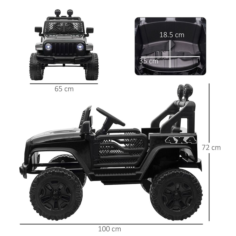 Voiture électrique tout-terrain 12 V pour enfants - Jouet télécommandé - Noir - HOMCOM