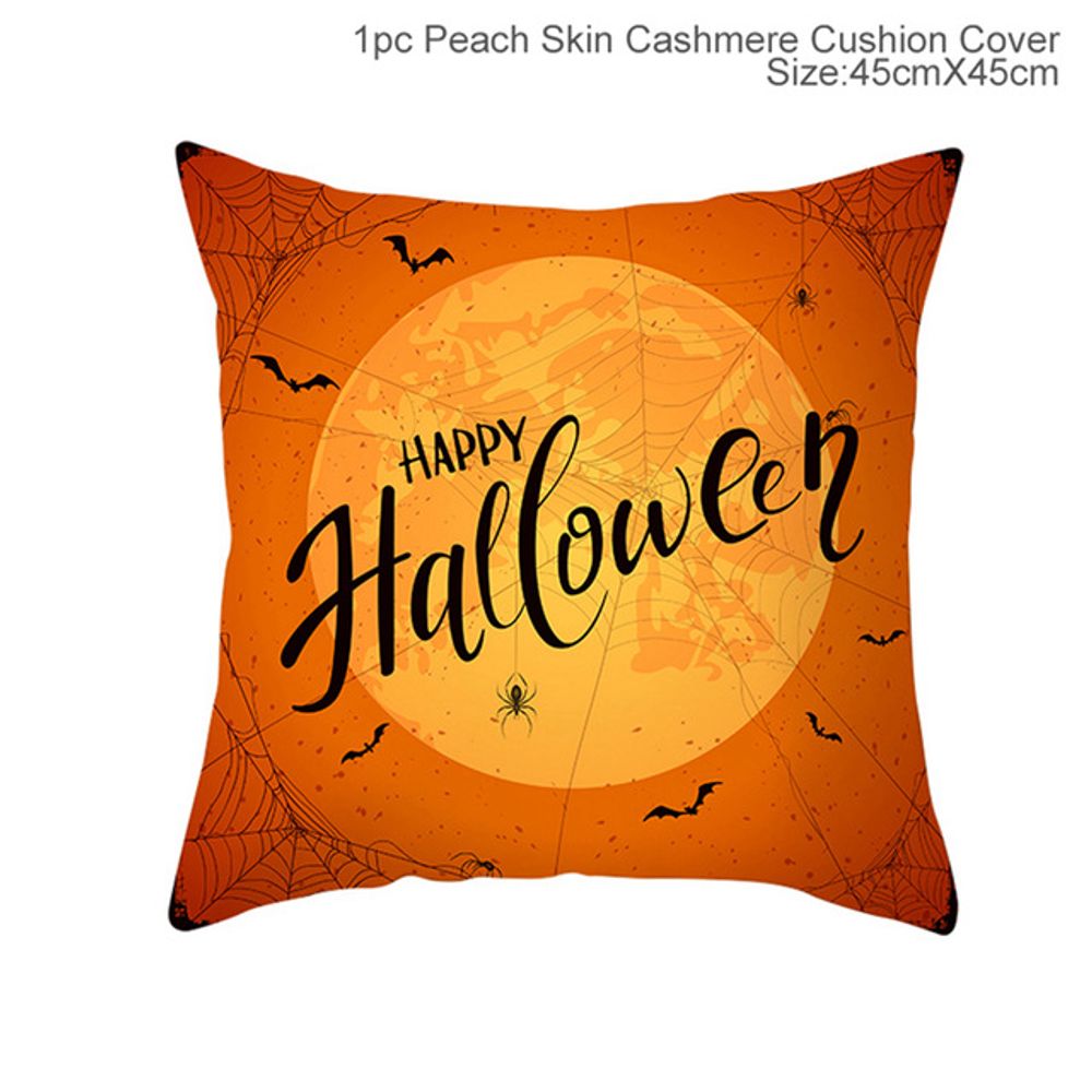Décoration d'Halloween pour la maison, dessin animé, citrouille, chauve-souris, fantôme, taie d'oreiller, fournitures de fête d'Halloween, accessoires, ornement d'Halloween