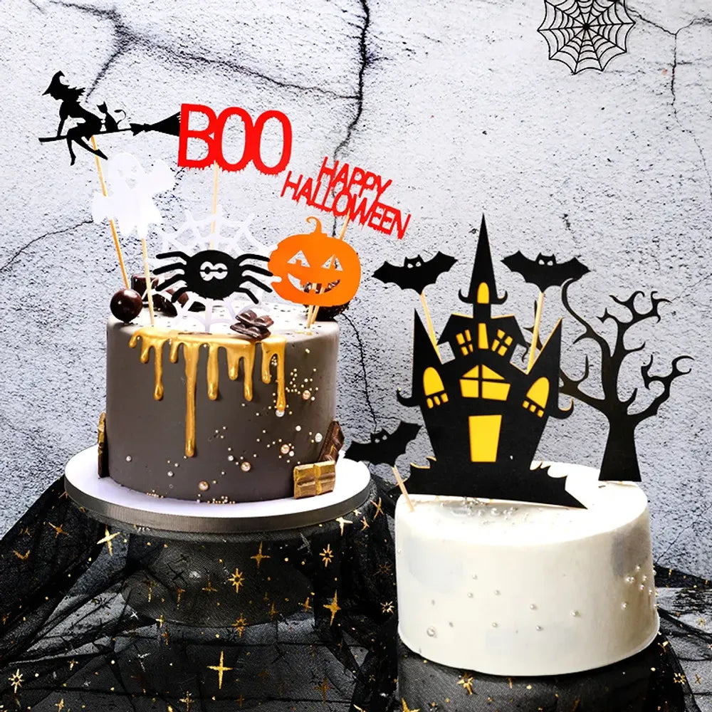 Décoration de gâteau de sorcière d'Halloween Fournitures de décoration de fête d'Halloween heureuses Décorations de cupcakes de maison fantôme de fille Outils de décoration de gâteaux
