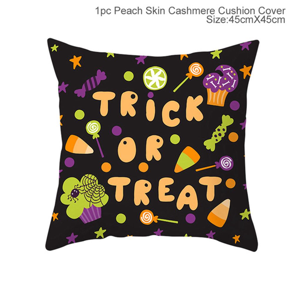 Décoration d'Halloween pour la maison, dessin animé, citrouille, chauve-souris, fantôme, taie d'oreiller, fournitures de fête d'Halloween, accessoires, ornement d'Halloween