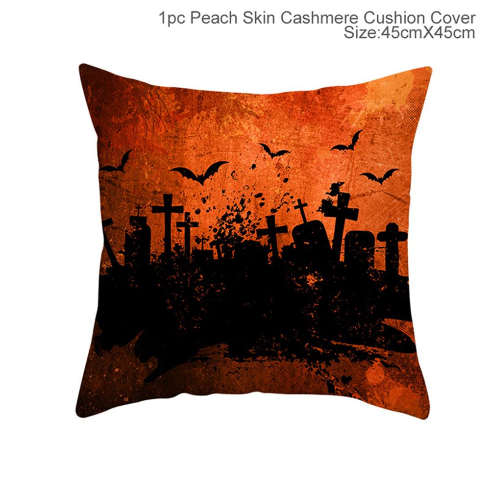 Décoration d'Halloween pour la maison, dessin animé, citrouille, chauve-souris, fantôme, taie d'oreiller, fournitures de fête d'Halloween, accessoires, ornement d'Halloween