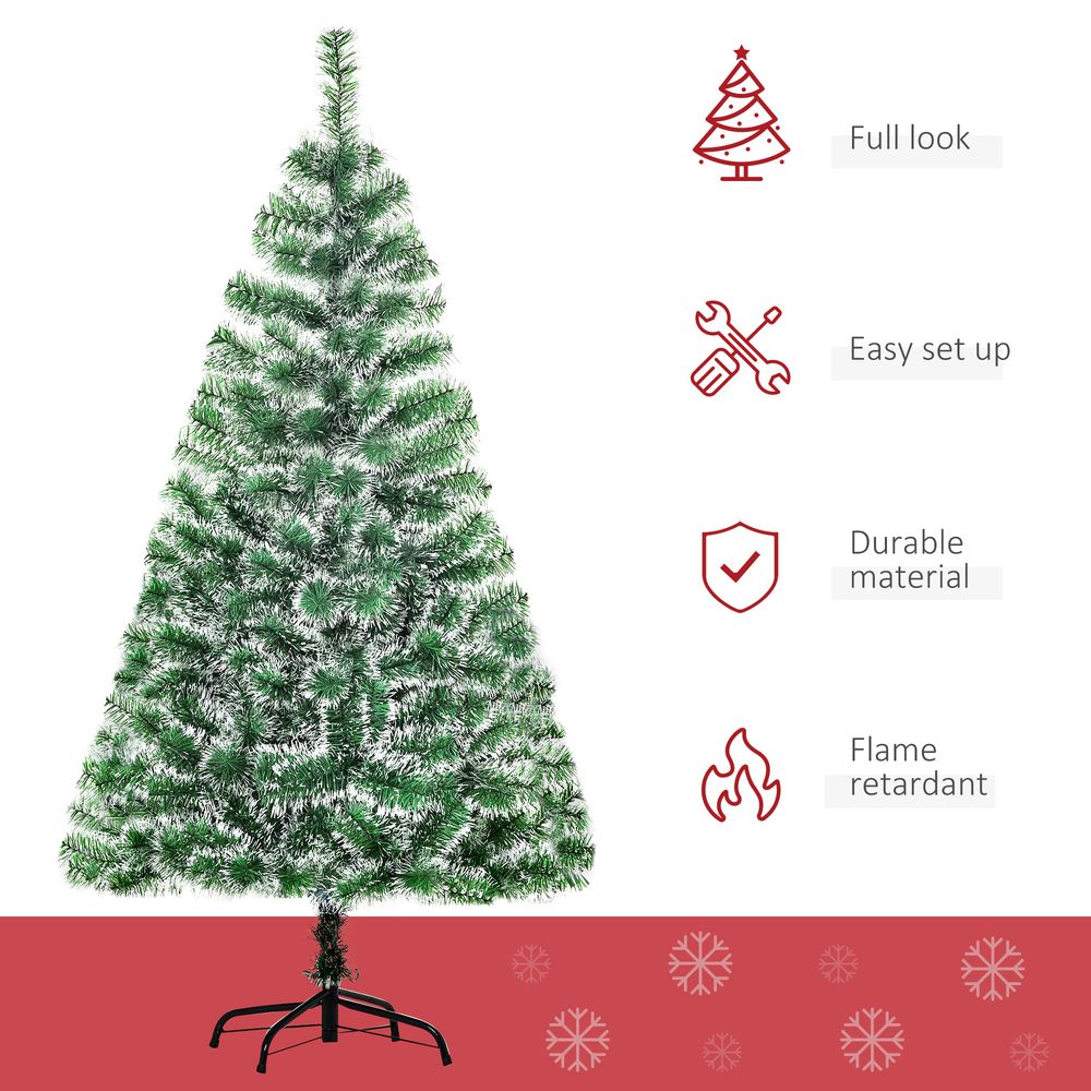 Homcom 5ft Indoor Christmas Tree Artificial Deco Xmas Gift Metal Stand 416 Tips