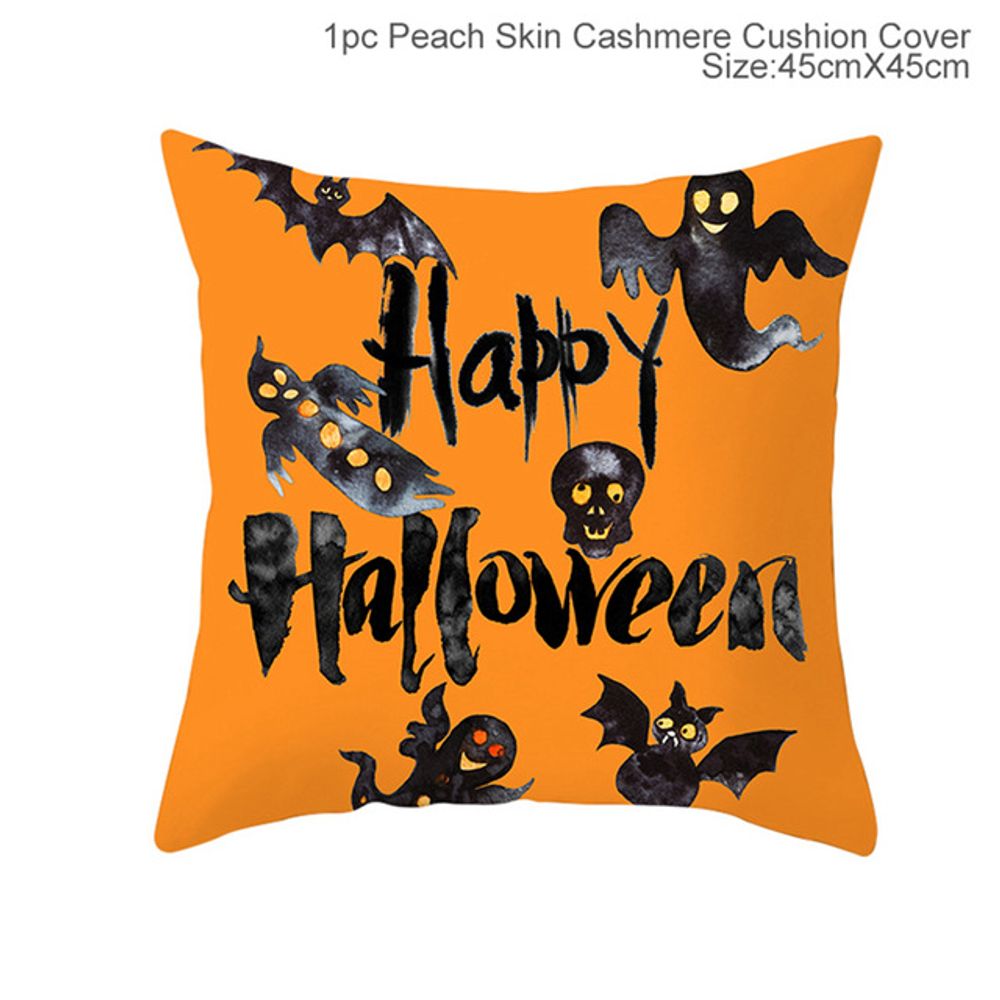 Décoration d'Halloween pour la maison, dessin animé, citrouille, chauve-souris, fantôme, taie d'oreiller, fournitures de fête d'Halloween, accessoires, ornement d'Halloween