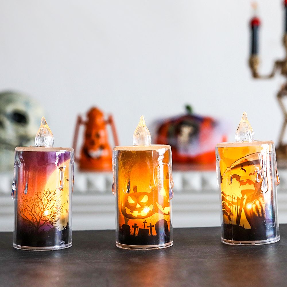 Halloween LED Ghost Pumpkin Horror Candle Lights