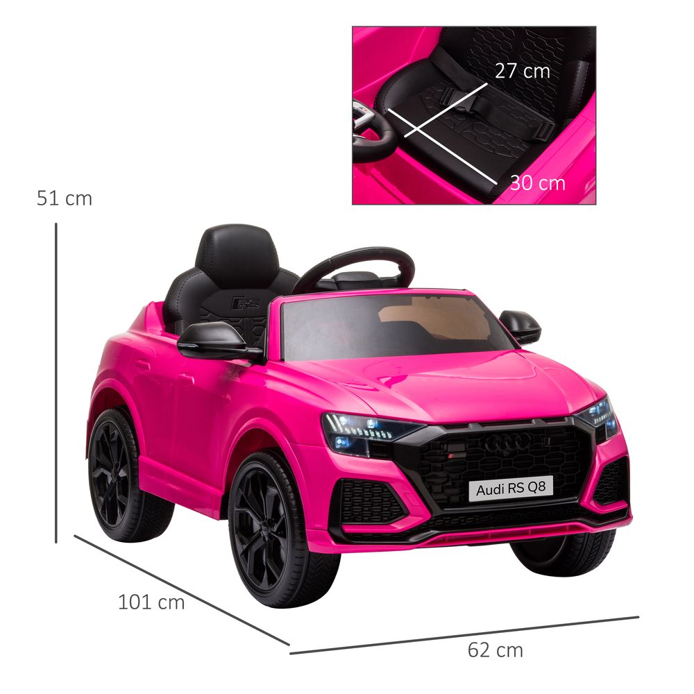Homcom Audi RS Q8 6V Kids Electric Ride On Car Toy w/ Remote Control Pink
