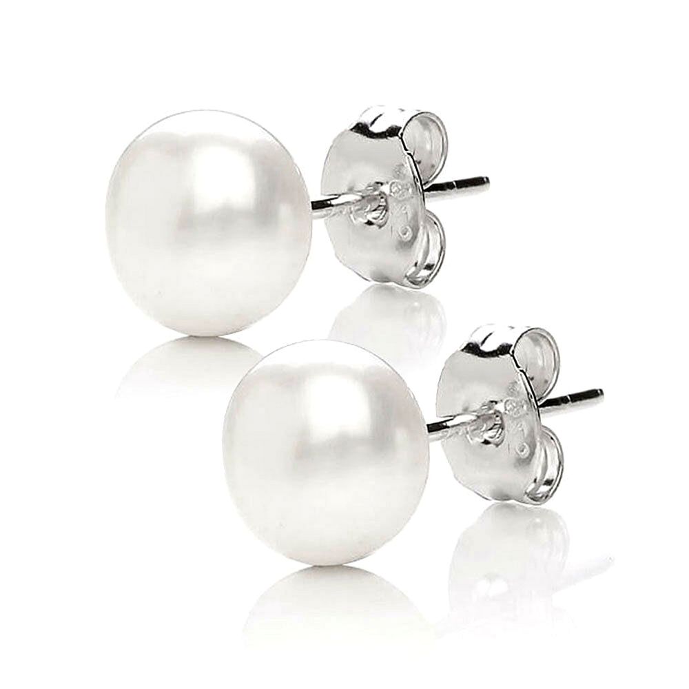 Boucles d'oreilles à tige en perles d'eau douce ivoire pâle