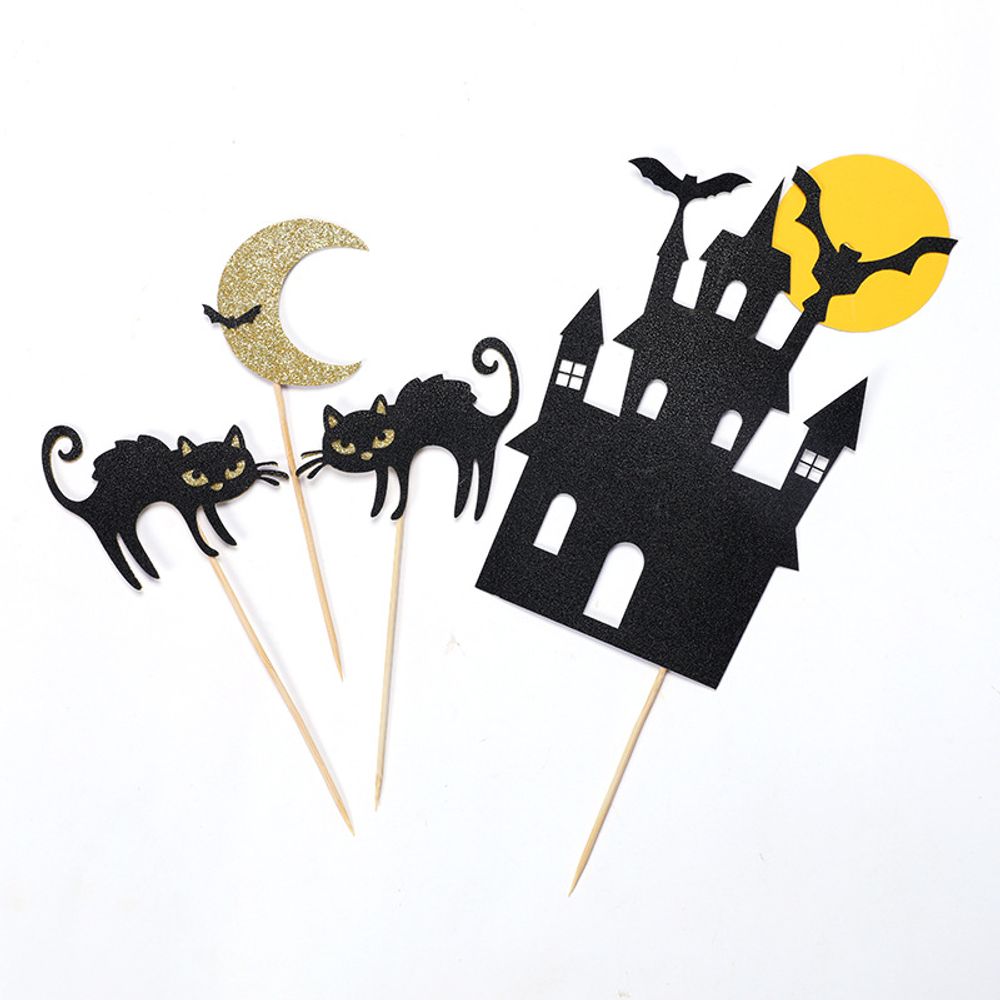 Décoration de gâteau de sorcière d'Halloween Fournitures de décoration de fête d'Halloween heureuses Décorations de cupcakes de maison fantôme de fille Outils de décoration de gâteaux