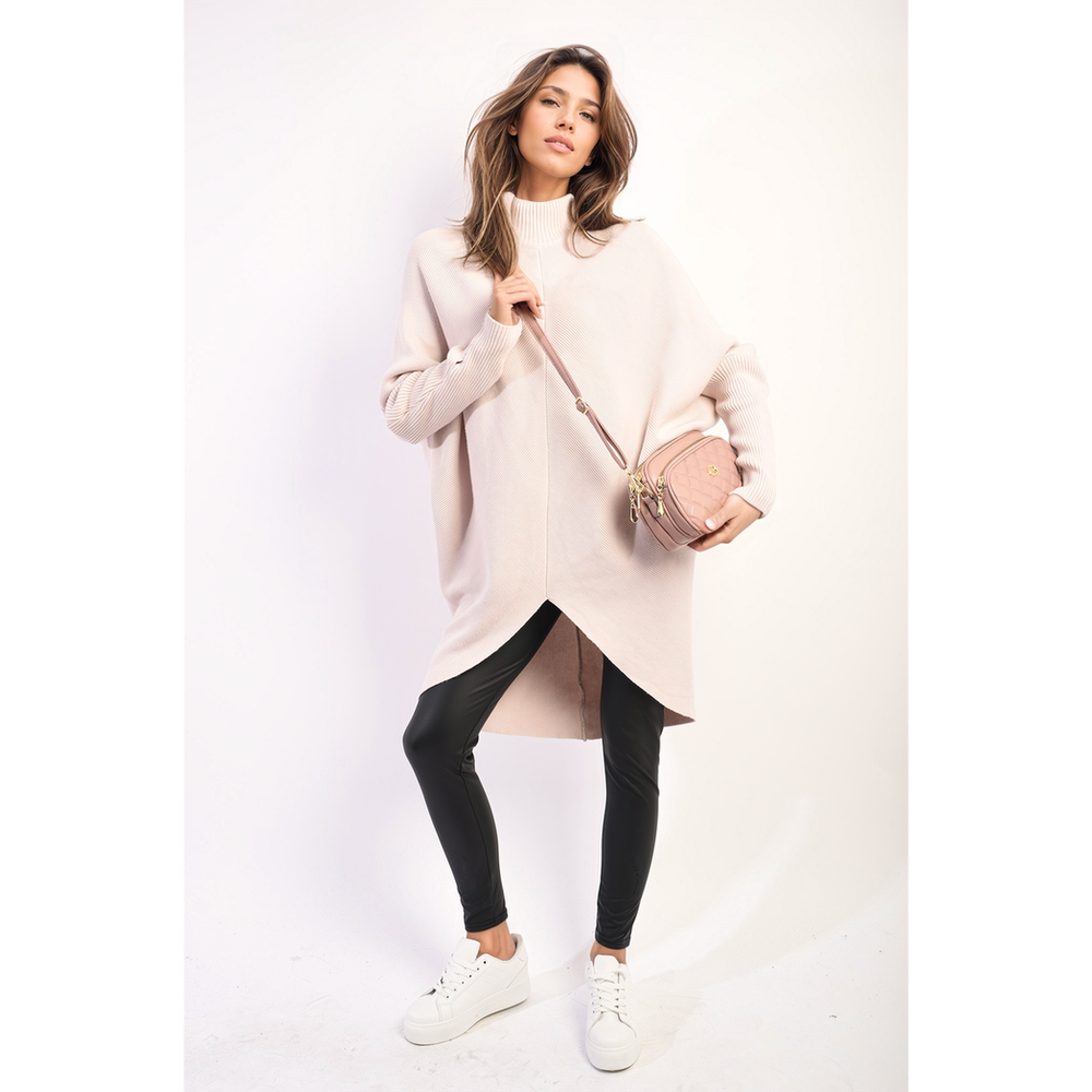 Turtle Neck Longline Knitted Jumper