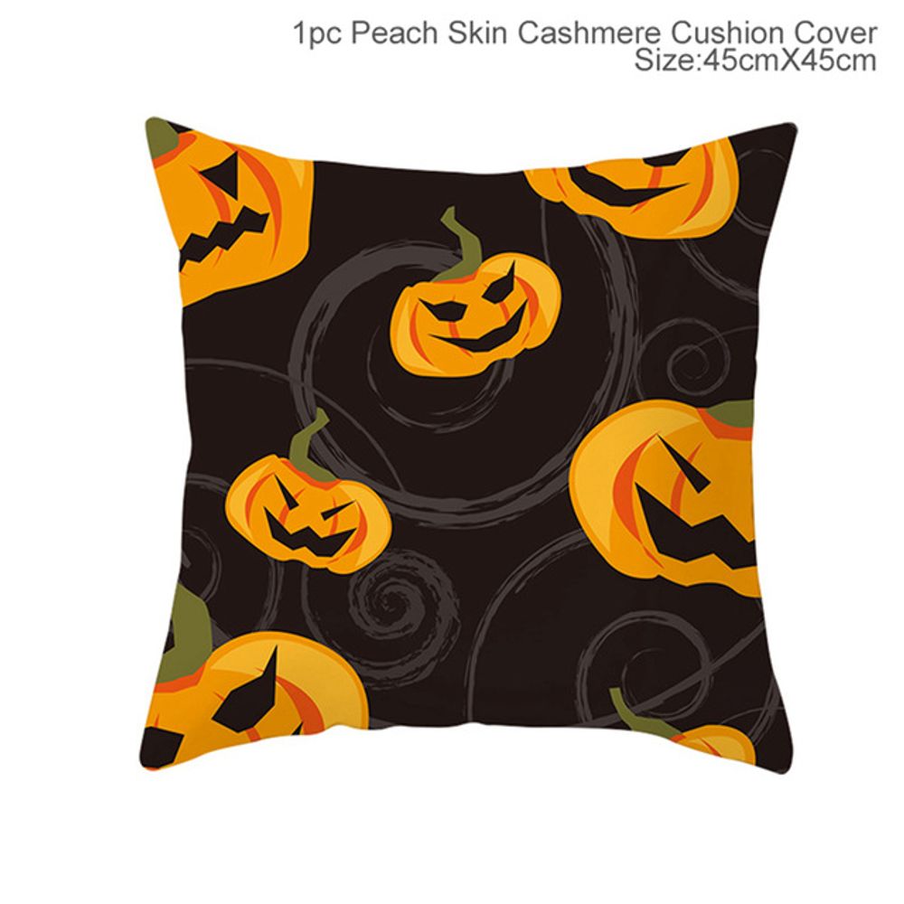 Décoration d'Halloween pour la maison, dessin animé, citrouille, chauve-souris, fantôme, taie d'oreiller, fournitures de fête d'Halloween, accessoires, ornement d'Halloween