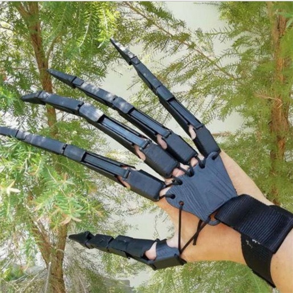 Doigts Articulés Halloween Doigts Faux Effrayants Mains Squelettes Accessoires Réalistes de Griffes Fantômes d'Horreur Équipement de Cosplay Gant de Doigt