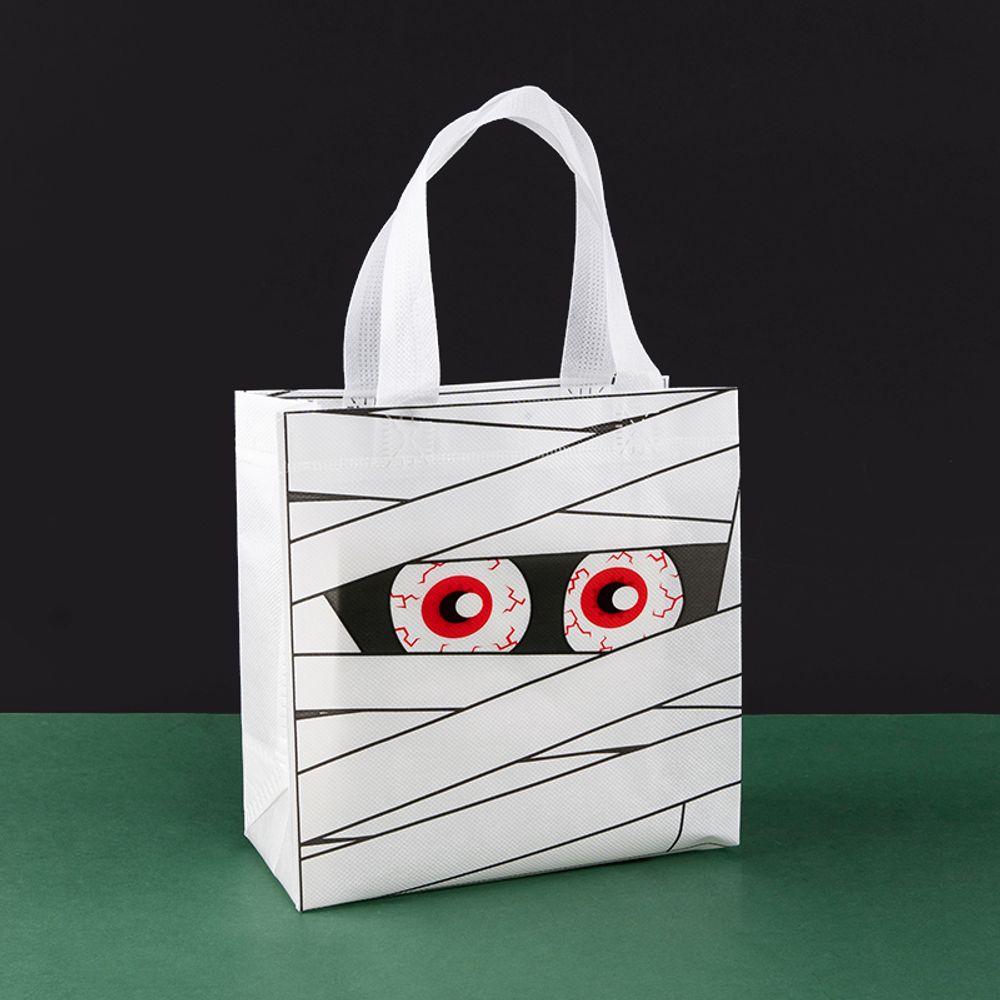 Lot de 12/30 sacs fourre-tout d'Halloween non tissés, emballage de courses, collation, festival de sorcières effrayantes, fête d'enfants, bonbons, cadeaux, fournitures en gros