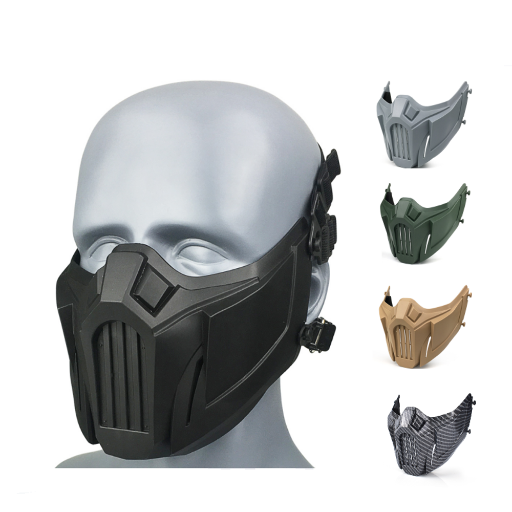 Masque tactique demi-visage Airsoft REikirc réglable CS Cosplay Halloween masques militaires